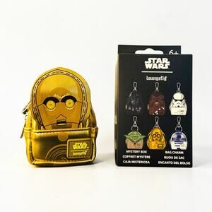 Loungefly Star Wars C-3PO Mini Backpack Keychain Bag Charm NWT27